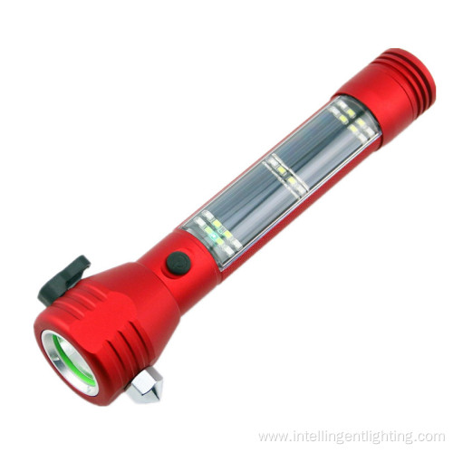 Multifunctional Solar Flashlight Torch With Safety Hammer